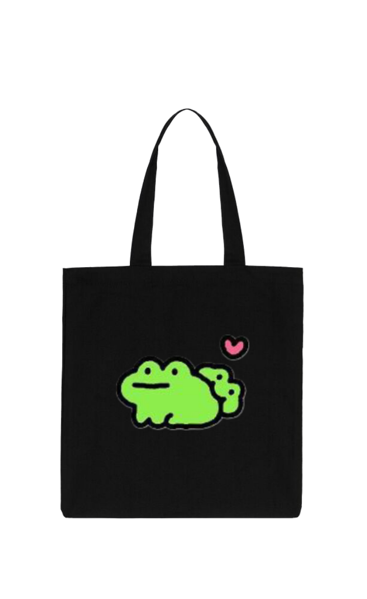 Frog tote bag Black 16
