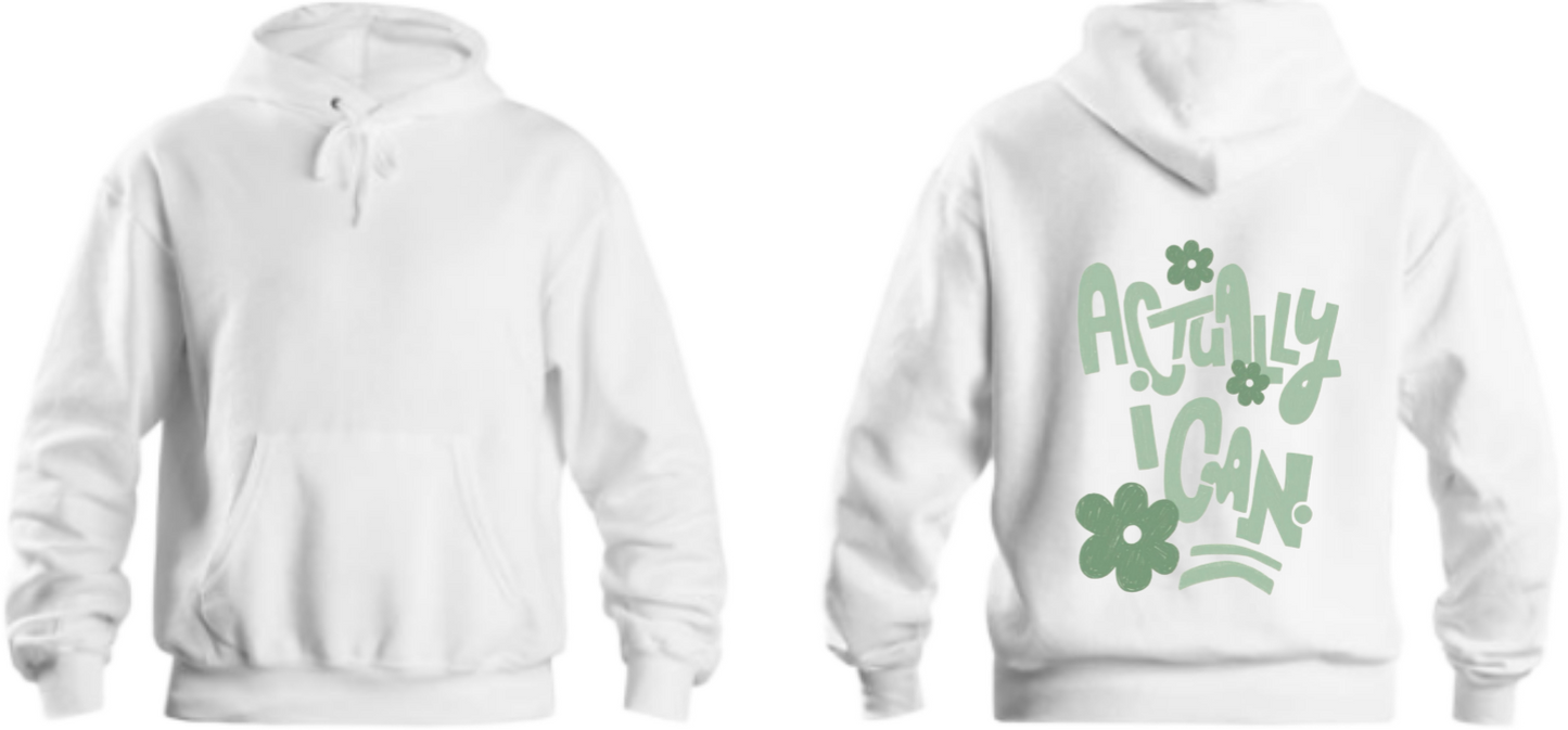 Sage Green One Size hoodie White Back 16