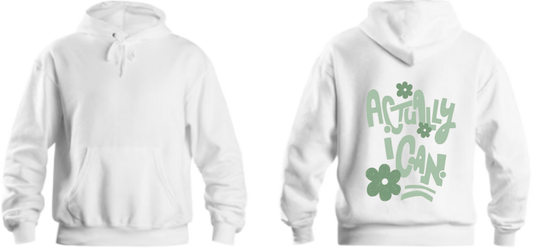 Sage Green One Size hoodie White Back 16