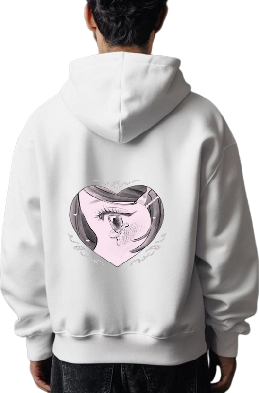 anime One Size hoodie White Back 15