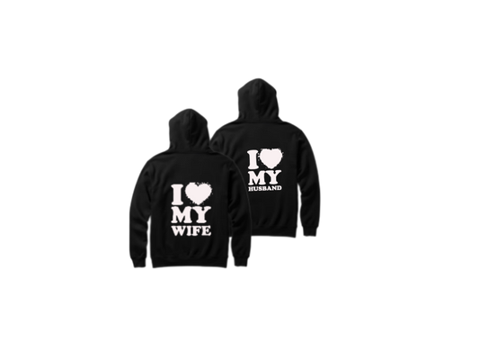 VaIentine coupIe Oversize Hoodie Cables Black Back 16
