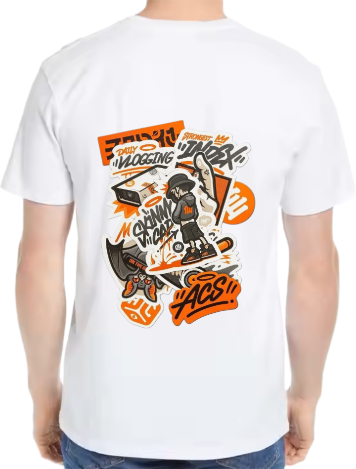 VLOGGING t- shirt Over Size White Back 36