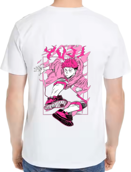 Yuji Itadori t- shirt One Size White back 16