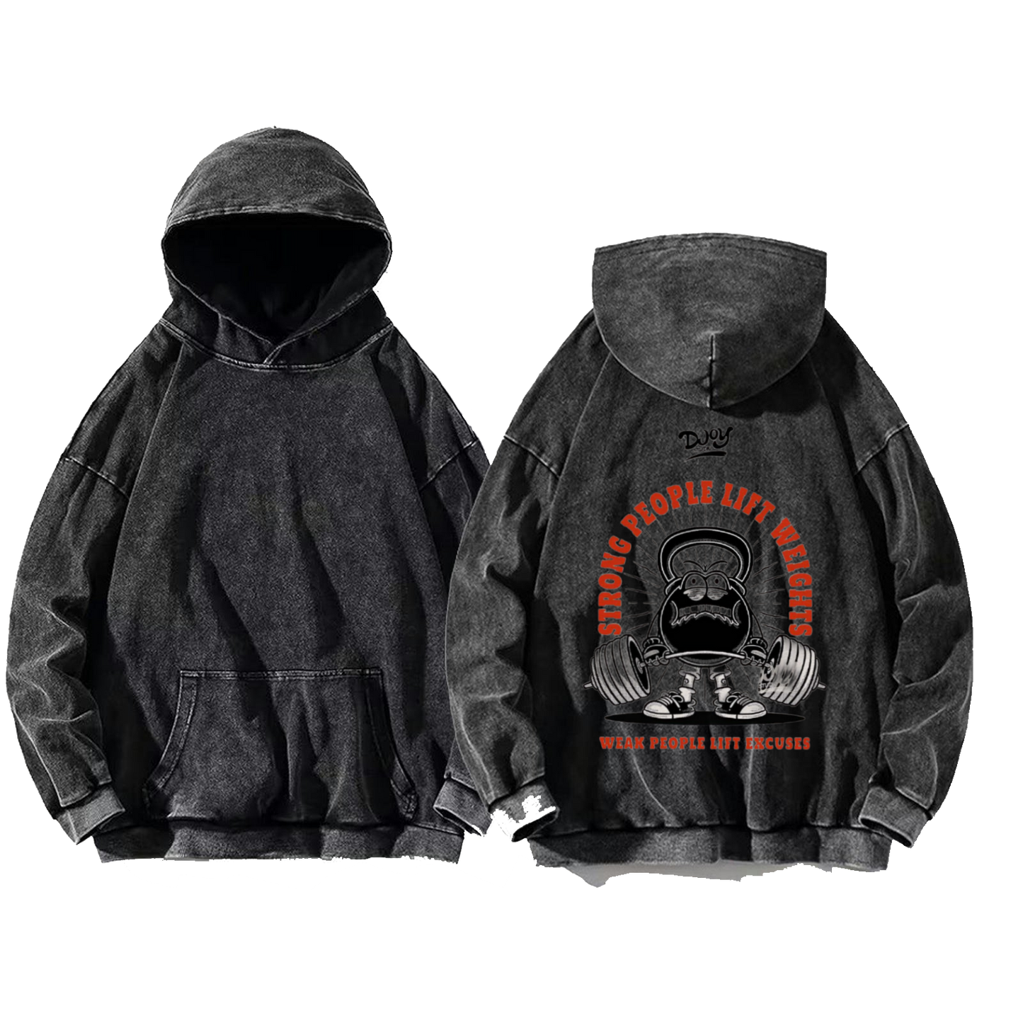 No Shape No Gain One Size hoodie Washed Back 16