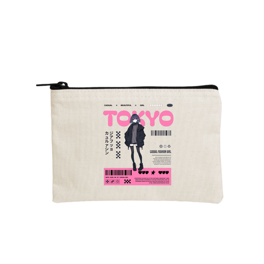 RANDOM ANIME GIRL wallet pencil case Beige 23