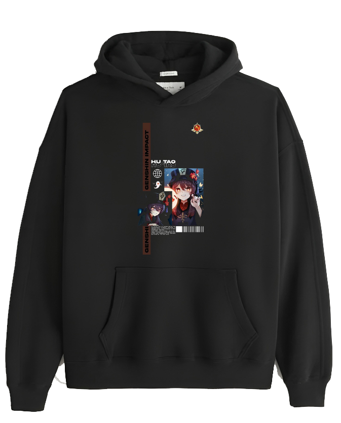 Genshin Impact Hu Tao Over Size hoodie Black 16