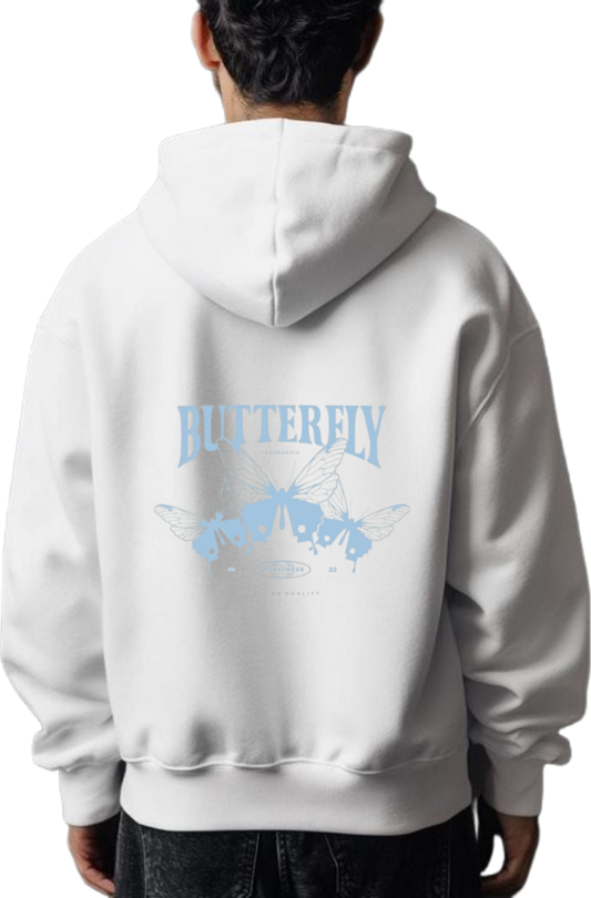 butterflies Oversize Hoodie White Back 16