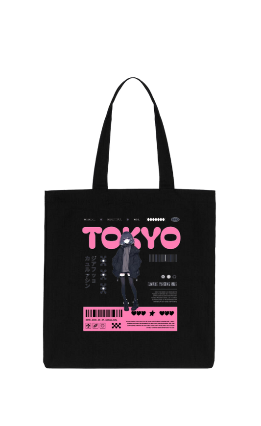 RANDOM ANIME GIRL tote bag Black 16