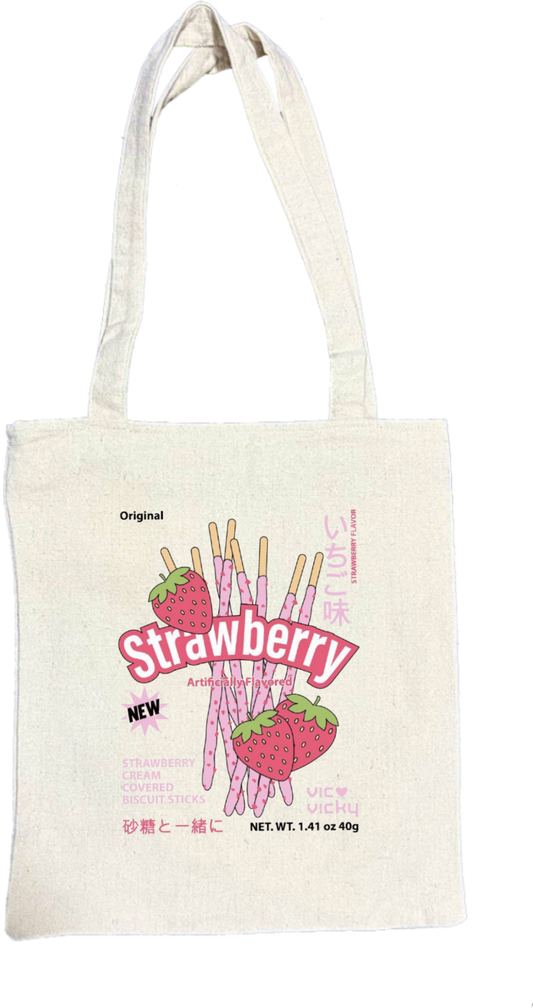 Strawberry tote bag beige 106
