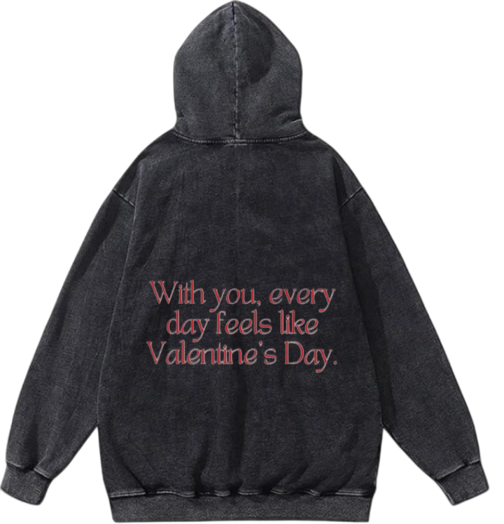 VaIentine coupIe Oversize  Hoodie Washed gray Back 16