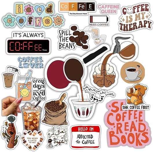 Sticker Coffee is my therapy و It’s always coffee time و Hello I’m addicted to coffee  15