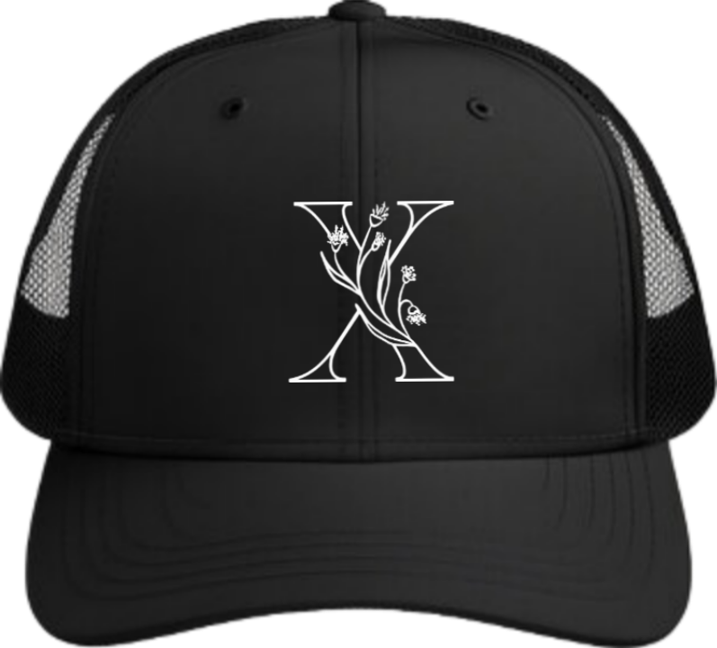 vector letter Baseball cap Black X 16