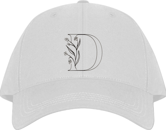 vector letter Baseball cap white D 16