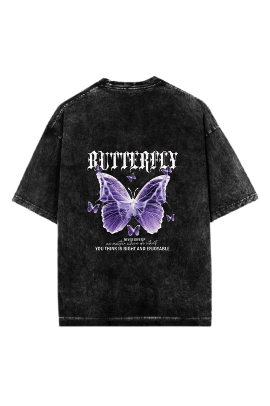 butterflies One Size t- shirt Washed Back 16