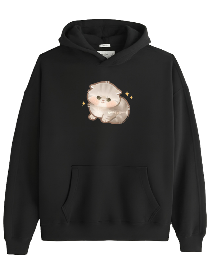 cat Oversize Hoodie Black 16