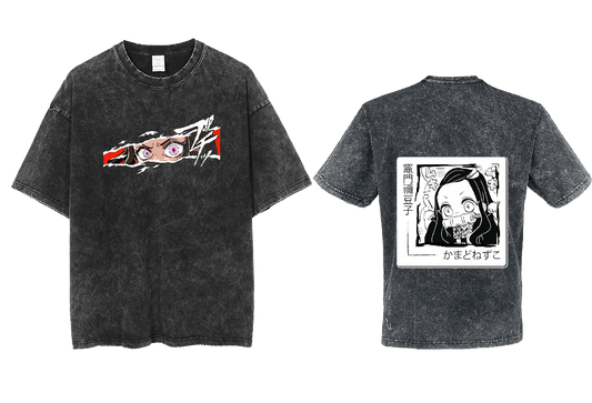 Anime Demon slayer nezuko tanjiro  One Size t- shirt Washed 17