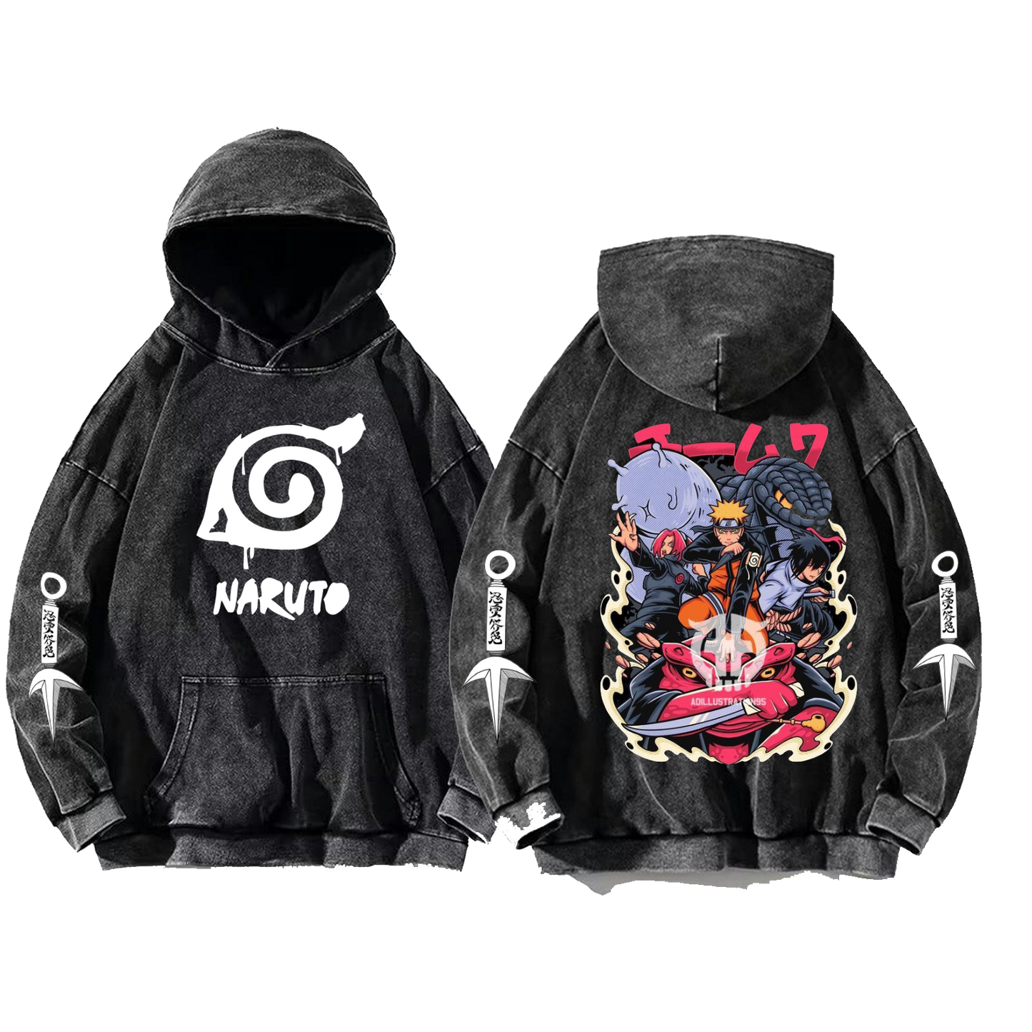 Naruto Shippuden One Size hoodie Washed Back 16