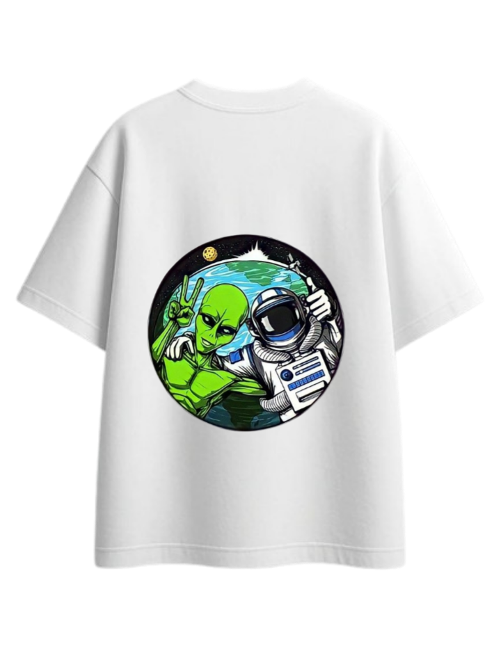 aliens One Size t- shirt White Back 16