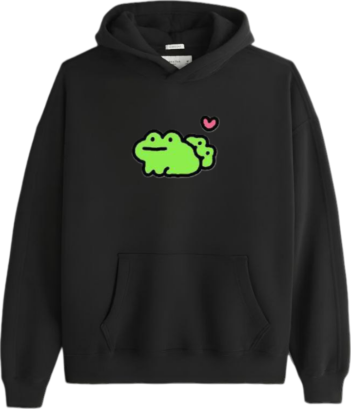 Frog Oversize Hoodie Black 16