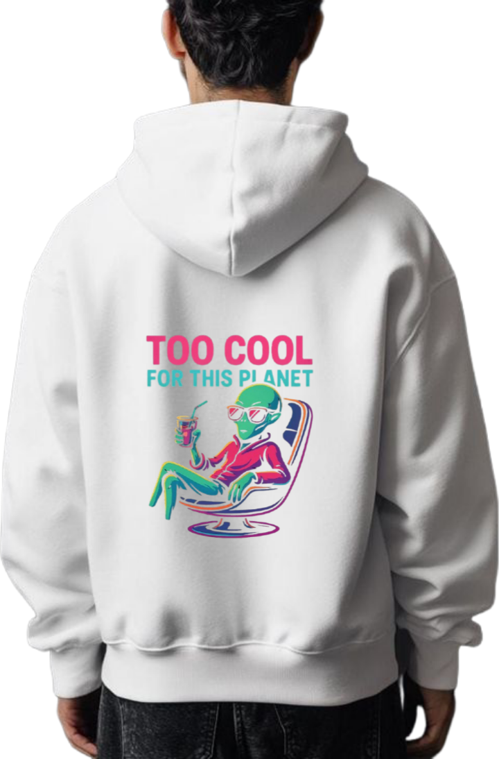 aliens Oversize Hoodie Back White 16