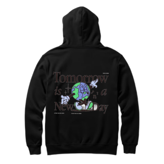 Tomorrow is a New Day One Size hoodie Black Back 16