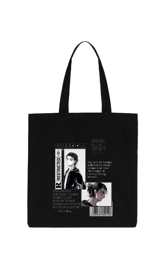 Anime Attack on titan shingeki no kyojin Aot Black tote bag 17