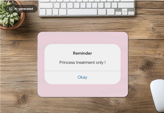 Mouse Pad Al-generated Reminder Princess treatment only! Okay