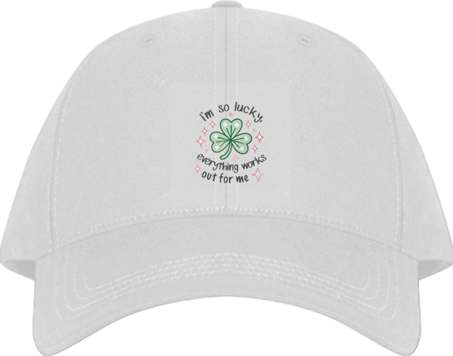 I'm so lucky, everything works out for me Baseball cap White 170