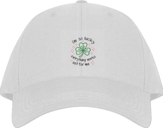 I'm so lucky, everything works out for me Baseball cap White 170