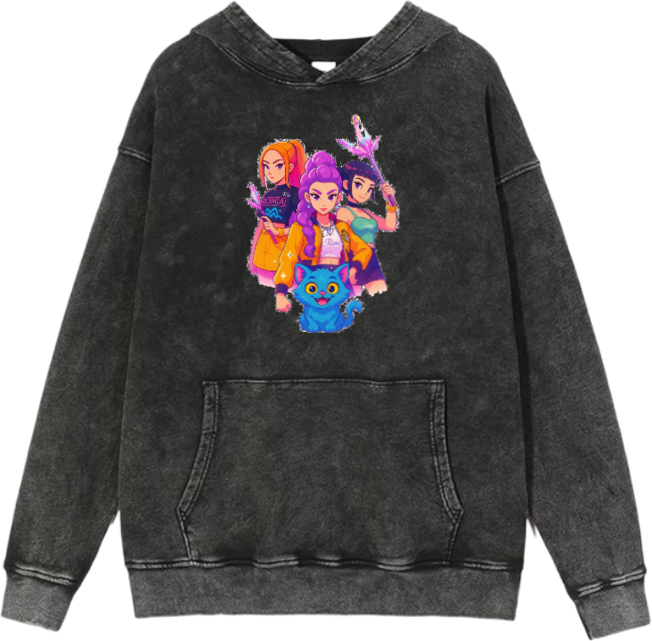 Hunterix kpop Oversize  Hoodie Washed gray 17