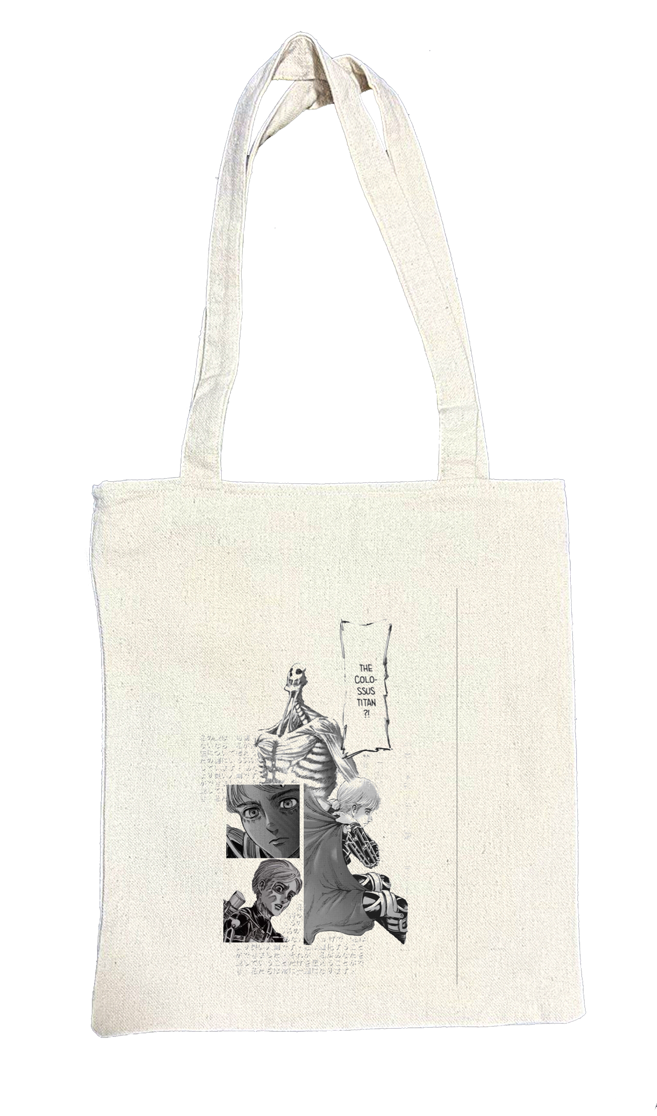 Anime Attack on titan shingeki no kyojin Aot biege tote bag 16