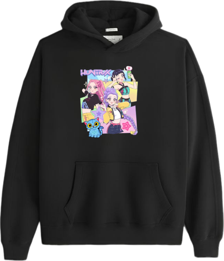 Hunterix kpop Oversize  Hoodie Black 17