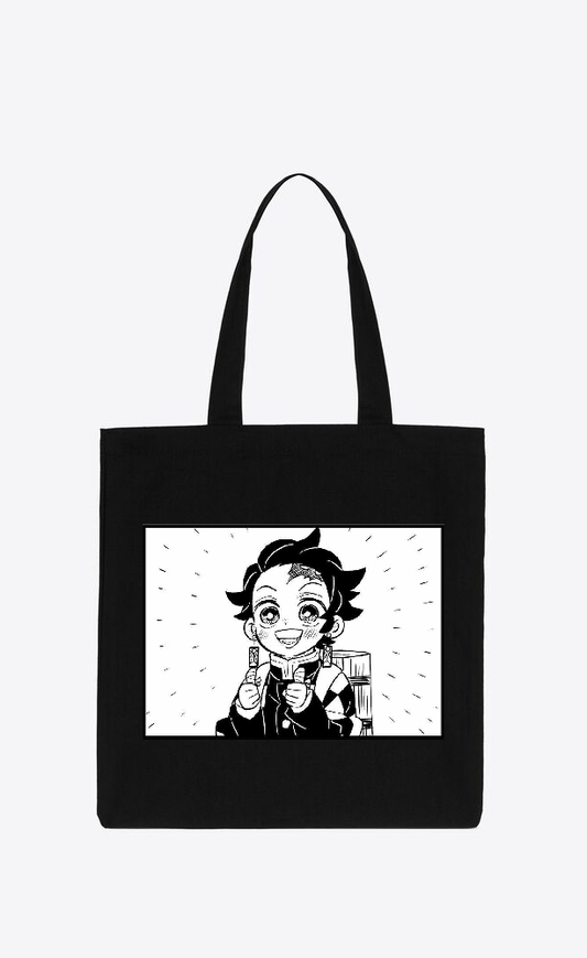 Anime Demon slayer nezuko tanjiro tote bag Black 17