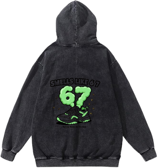 67 designs Oversize Hoodie Washed Back 17
