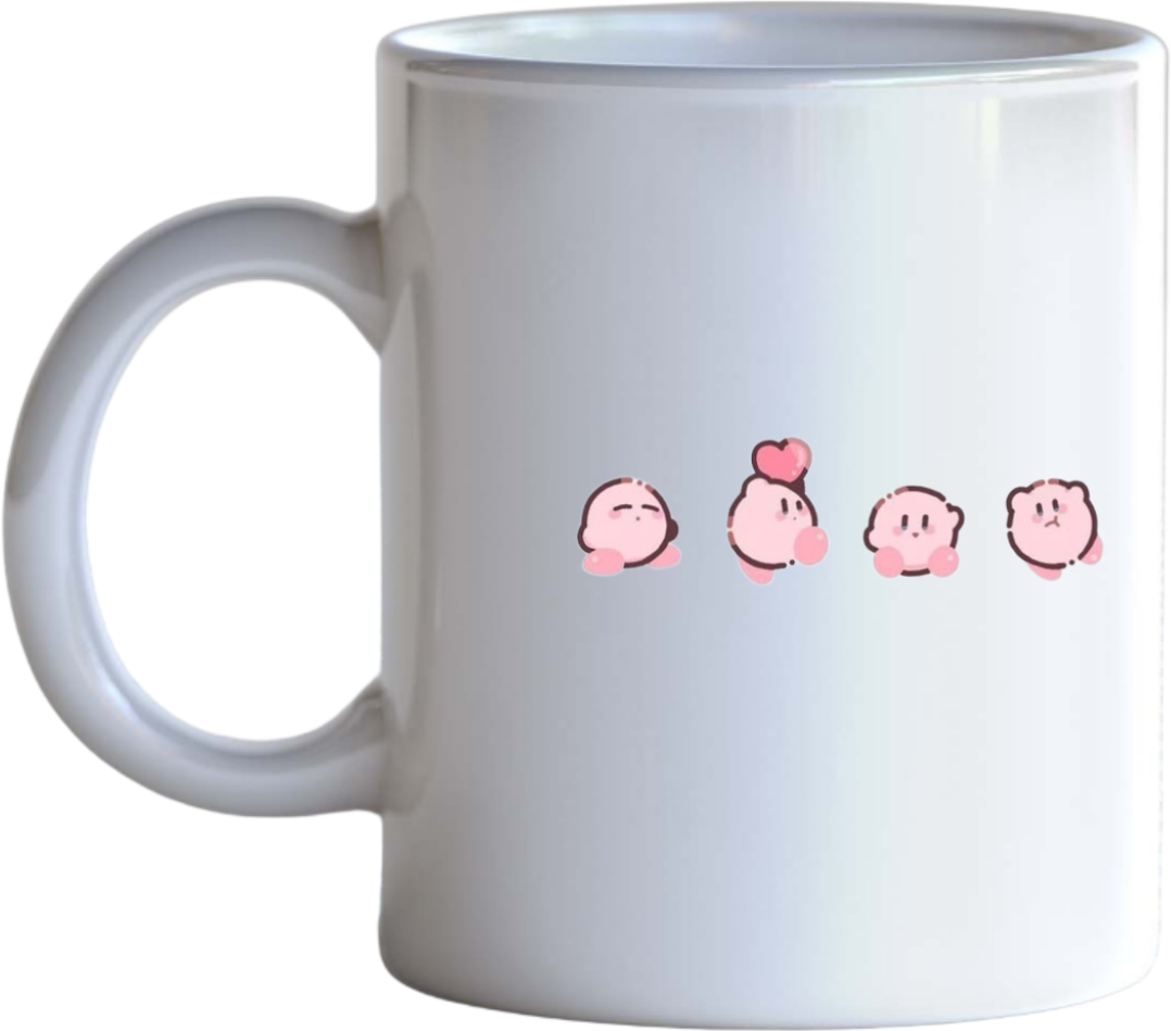 Cute Pink Bunny Kirby Ceramic Coffee Mug, Kawaii Anime Gaming Cute Mug for Women and Kids, Funny Novelty Tea Cup, 11 oz 17