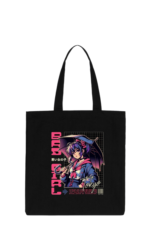 RANDOM ANIME GIRL tote bag Black 17