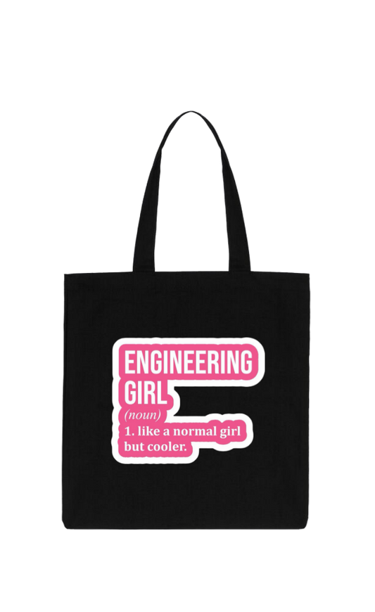 names tote bag Black ENGINEERING GIRL (noun) 1. like a normal girl but cooler. 17