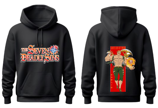 Anime Nanatsu no taizai seven deadly sins Oversize Hoodie Black Back 17