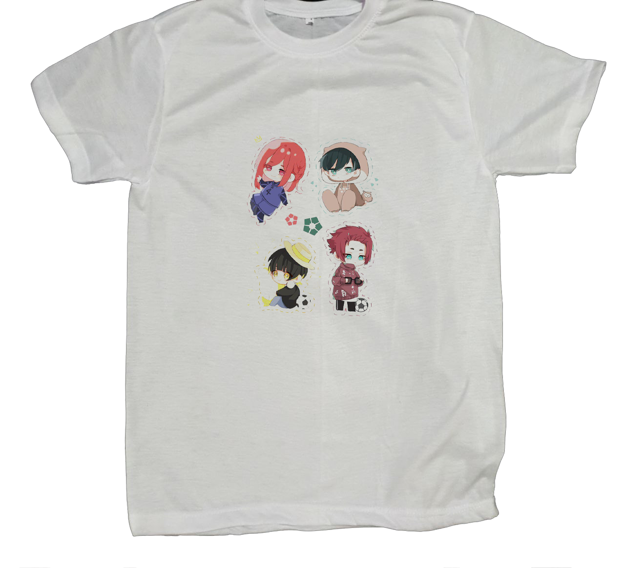 blue lock t- shirt fat White 17