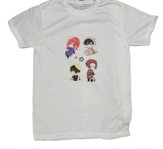 blue lock t- shirt fat White 18
