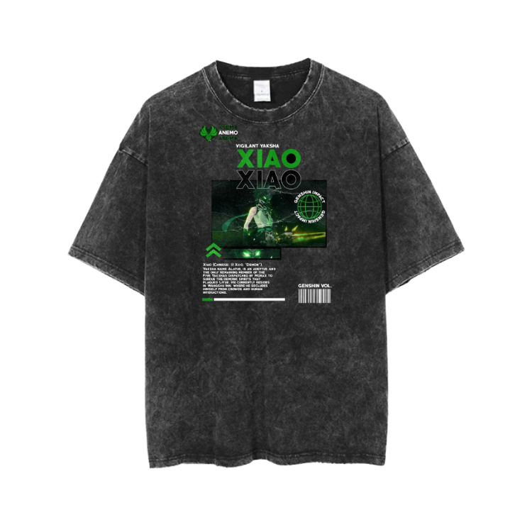 Genshin Impact Anemo t- shirt Over Size Washed 17