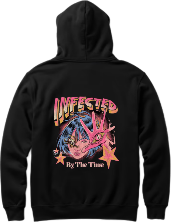 aliens Oversize Hoodie Back Black 25