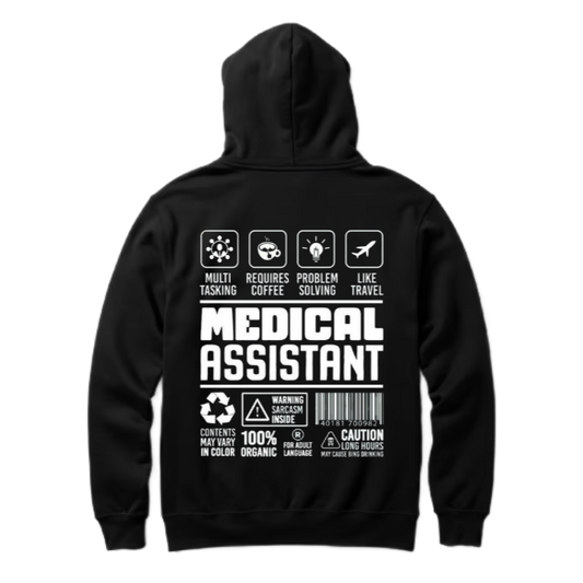 MEDICAL ASSISTANT Back text oversize hoodie back 17