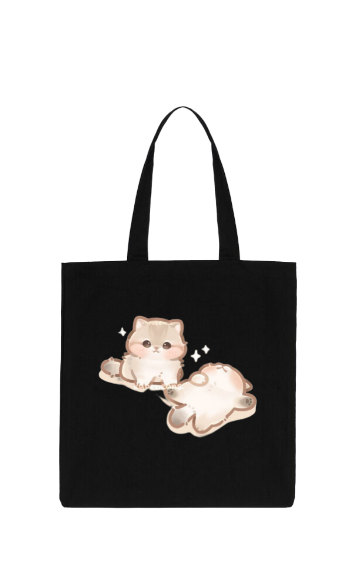 cat tote bag Black 17