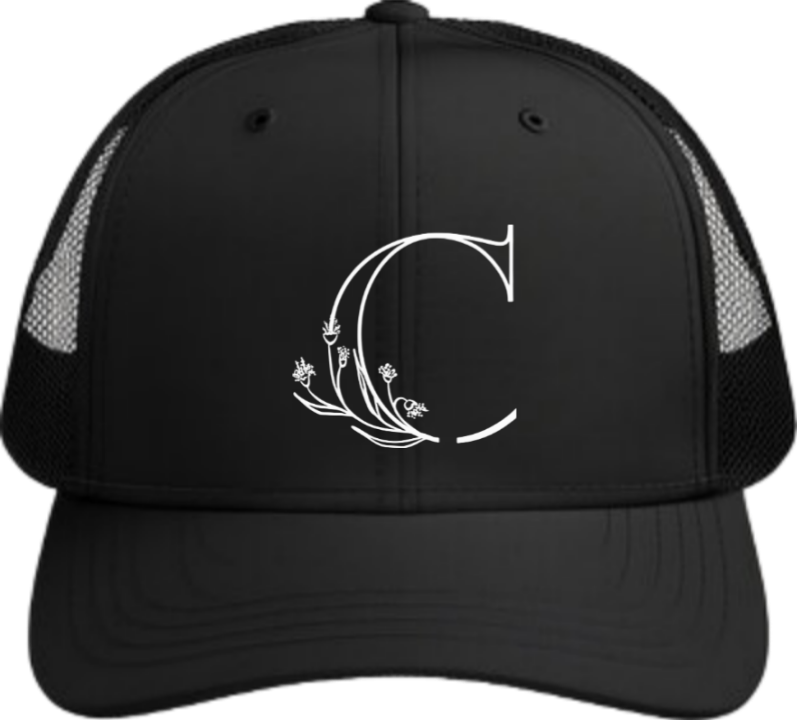 vector letter Baseball cap Black  C 17