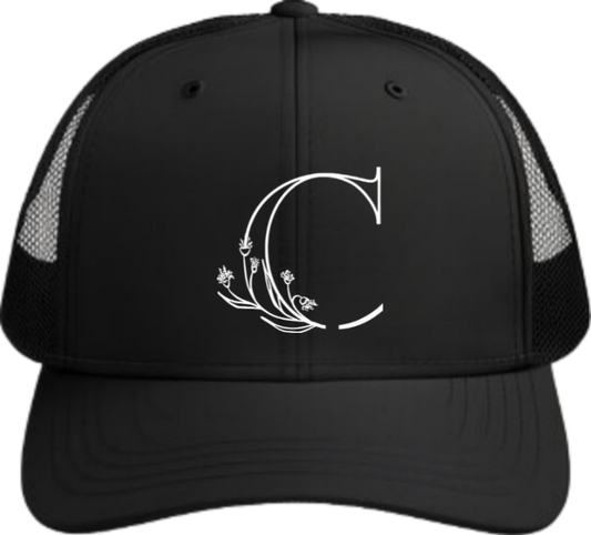 vector letter Baseball cap Black  C 17