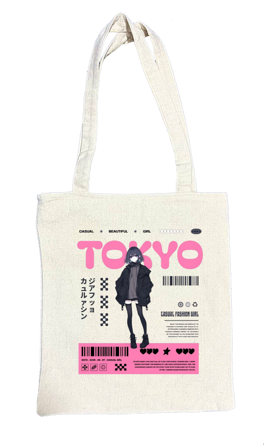 RANDOM ANIME GIRL tote bag Beige 17