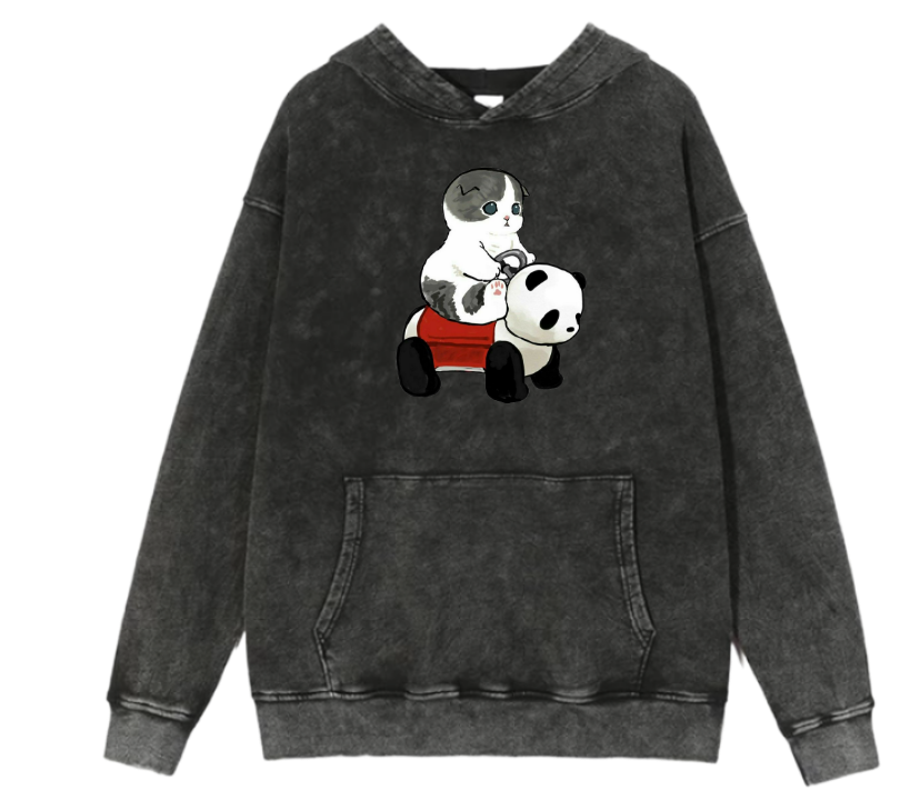 PANDA Oversize Hoodie Washed 17
