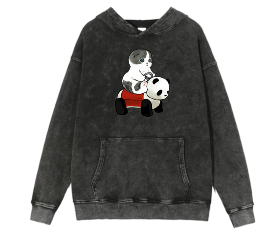 PANDA Oversize Hoodie Washed 17