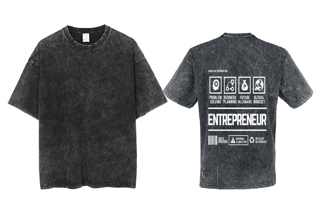 ENTREPRENEUR Back text One Size t- shirt Washed Back 17